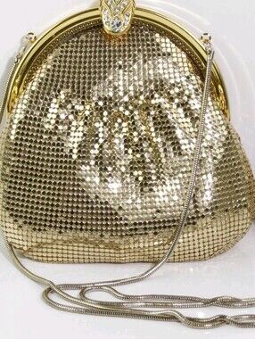 Carla Marchi Gold Sequin Evening Chain Shoulder Bag